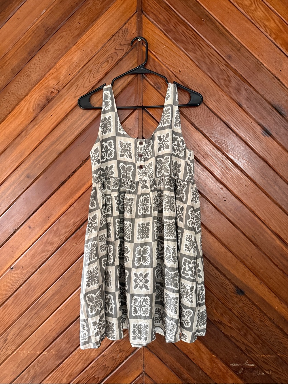 Lei Kinis Baby Doll Dress in Gray and Cream